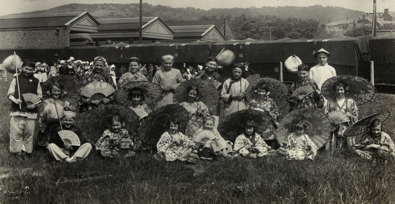 Welsh children representing Southern China, Aberystwyth