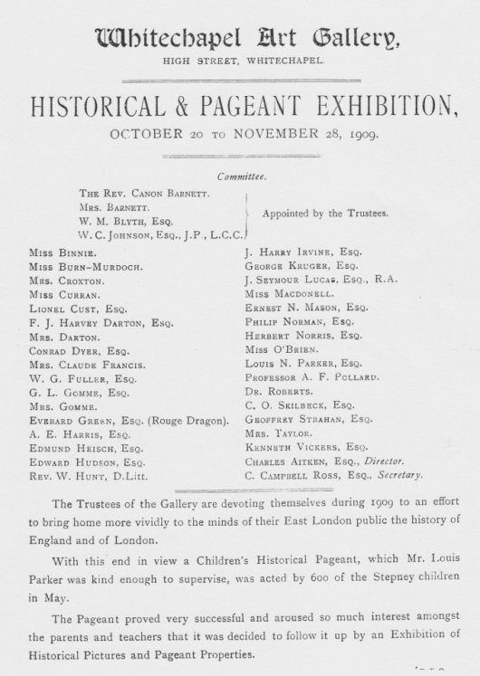 Whitechapel Art Gallery Exhibition 1909